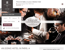 Tablet Screenshot of hotelprincedegalles.fr